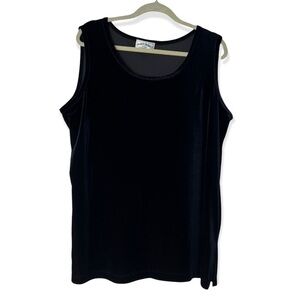 Frazier Lawrence Woman Velour Black Sleeveless Top. Est. Size L